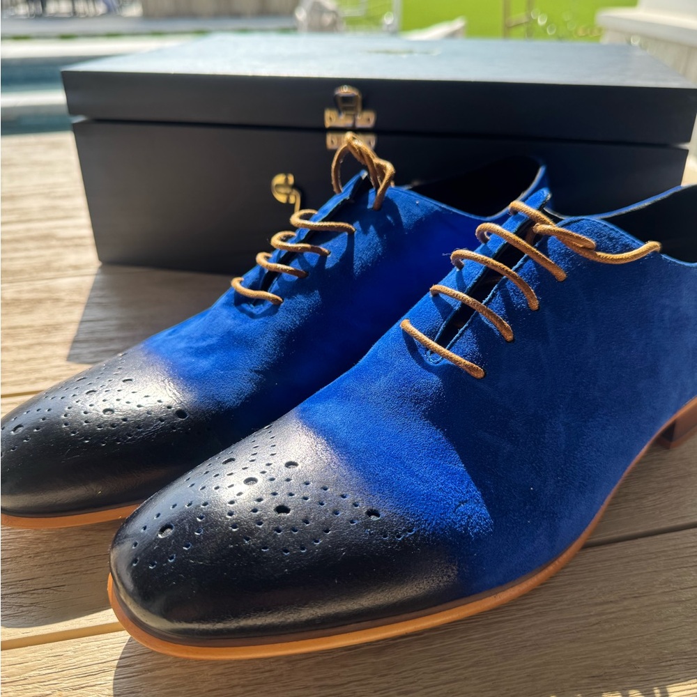 Royal Blue waxed oxfords